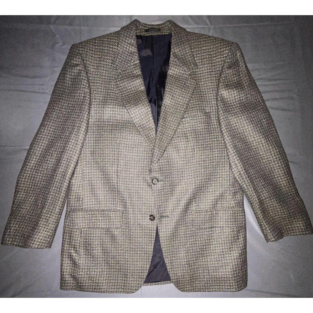 Yves Saint Laurent Blazer Mens 44 Gold Wool Silk Tweed Sport Coat Canada